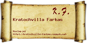 Kratochvilla Farkas névjegykártya